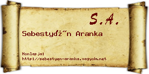 Sebestyén Aranka névjegykártya